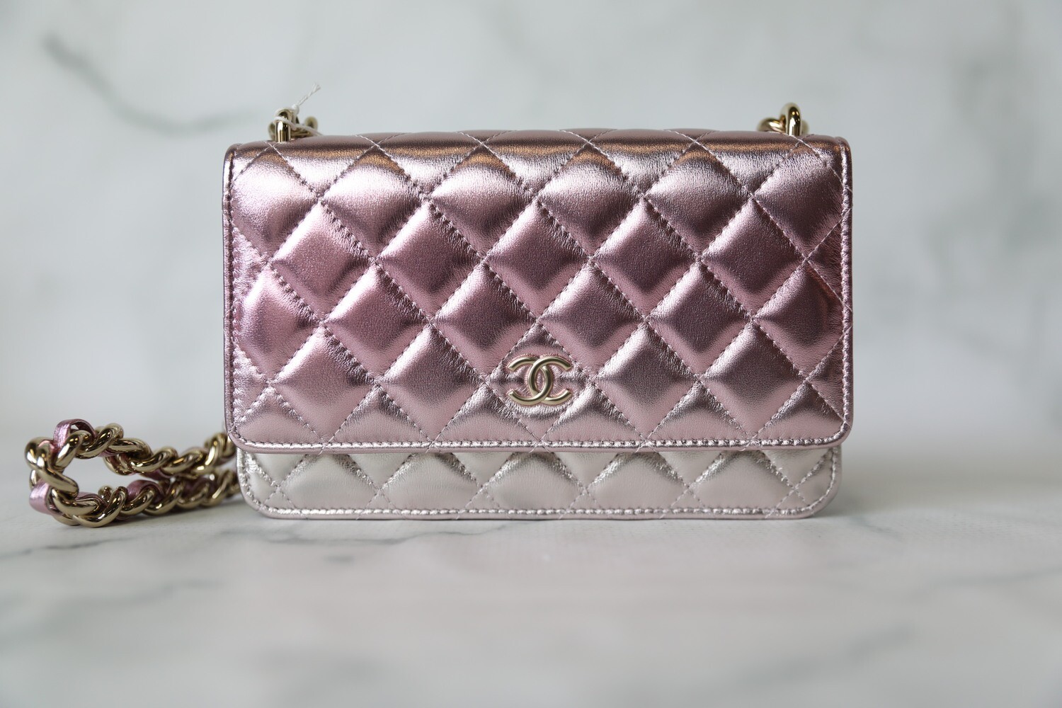chanel iridescent wallet on chain