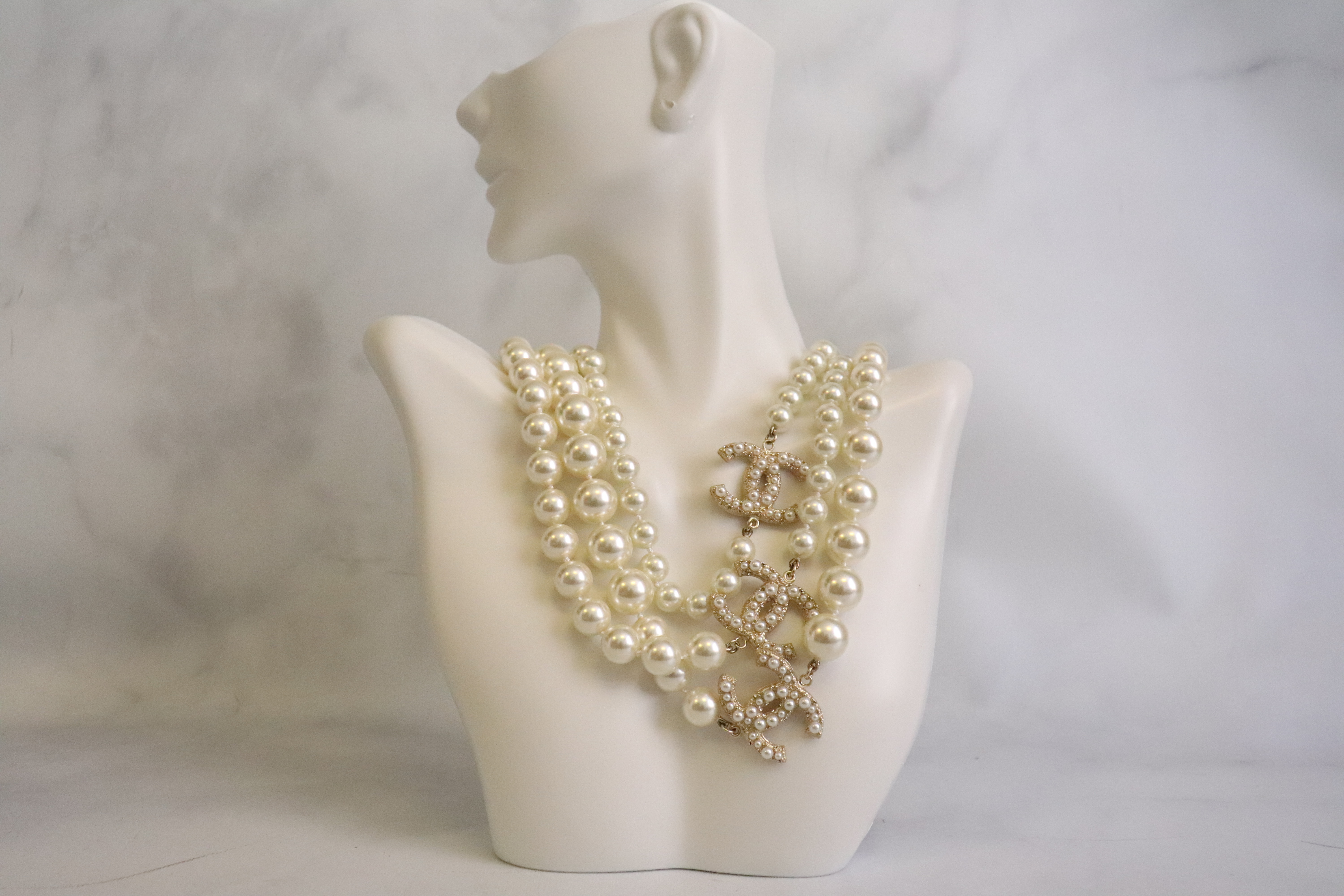 Chanel Necklace, Pearl, 100 year Anniversary Special, Preowned in Box