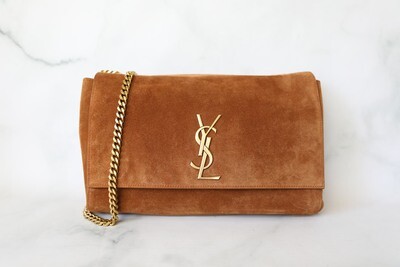 Saint Laurent Kate Reversible Flap, Tan Suede and Leather, Preowned in Dustbag WA001