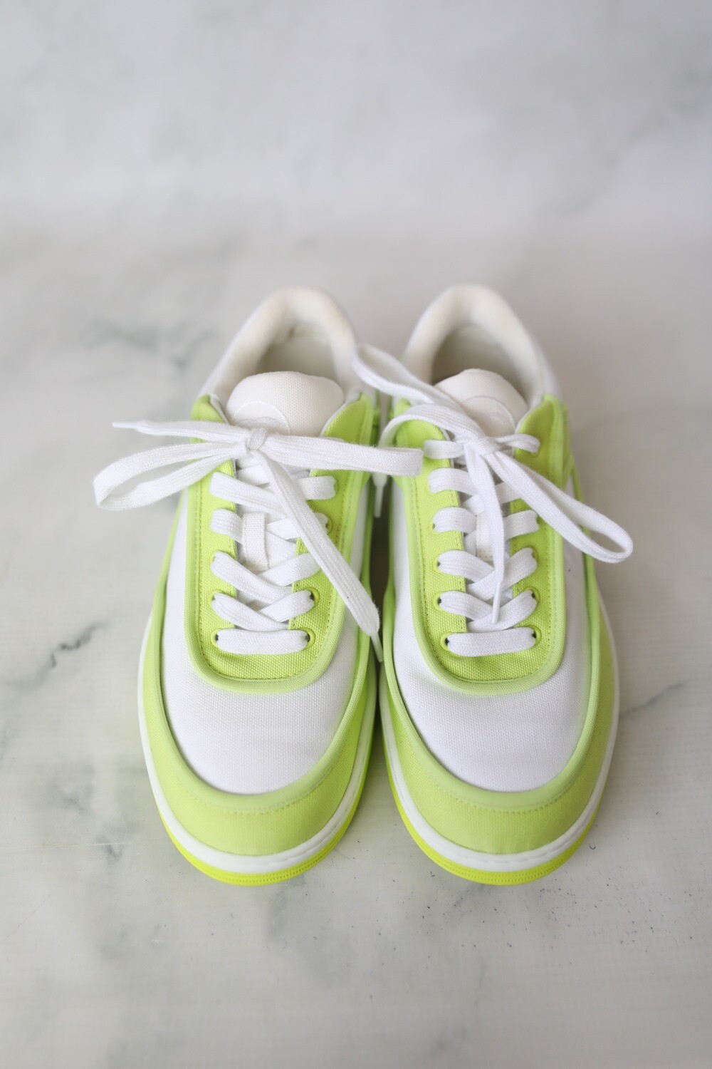 Lime green chanel sneakers on sale