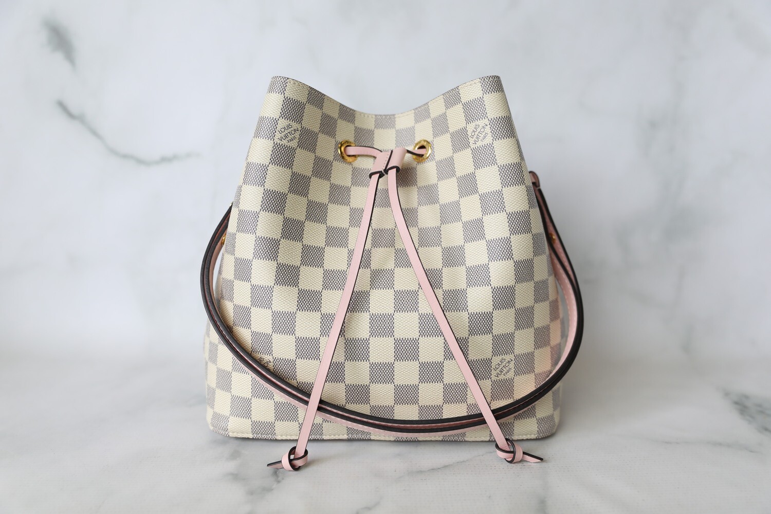 Louis Vuitton Neo Noe, Azur with Rose Pink, Preowned in Box WA001