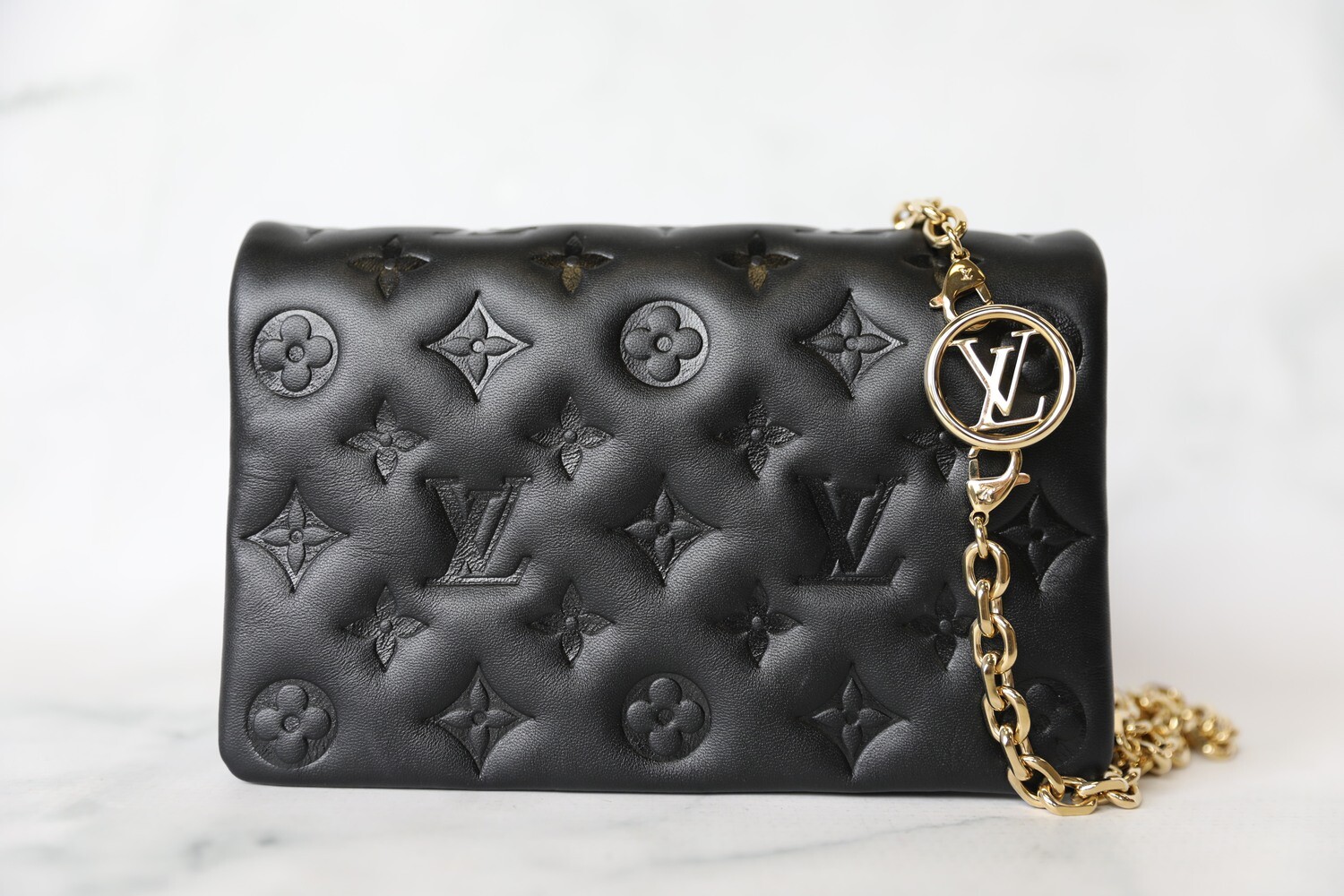 Louis Vuitton Coussin Pochette, Black, Preowned in Box WA001