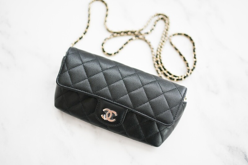 Chanel Sunglasses Case on Chain (Removable Strap), Black