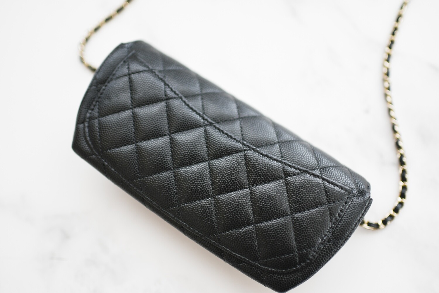 Chanel Sunglasses Case on Chain (Removable Strap), Black 