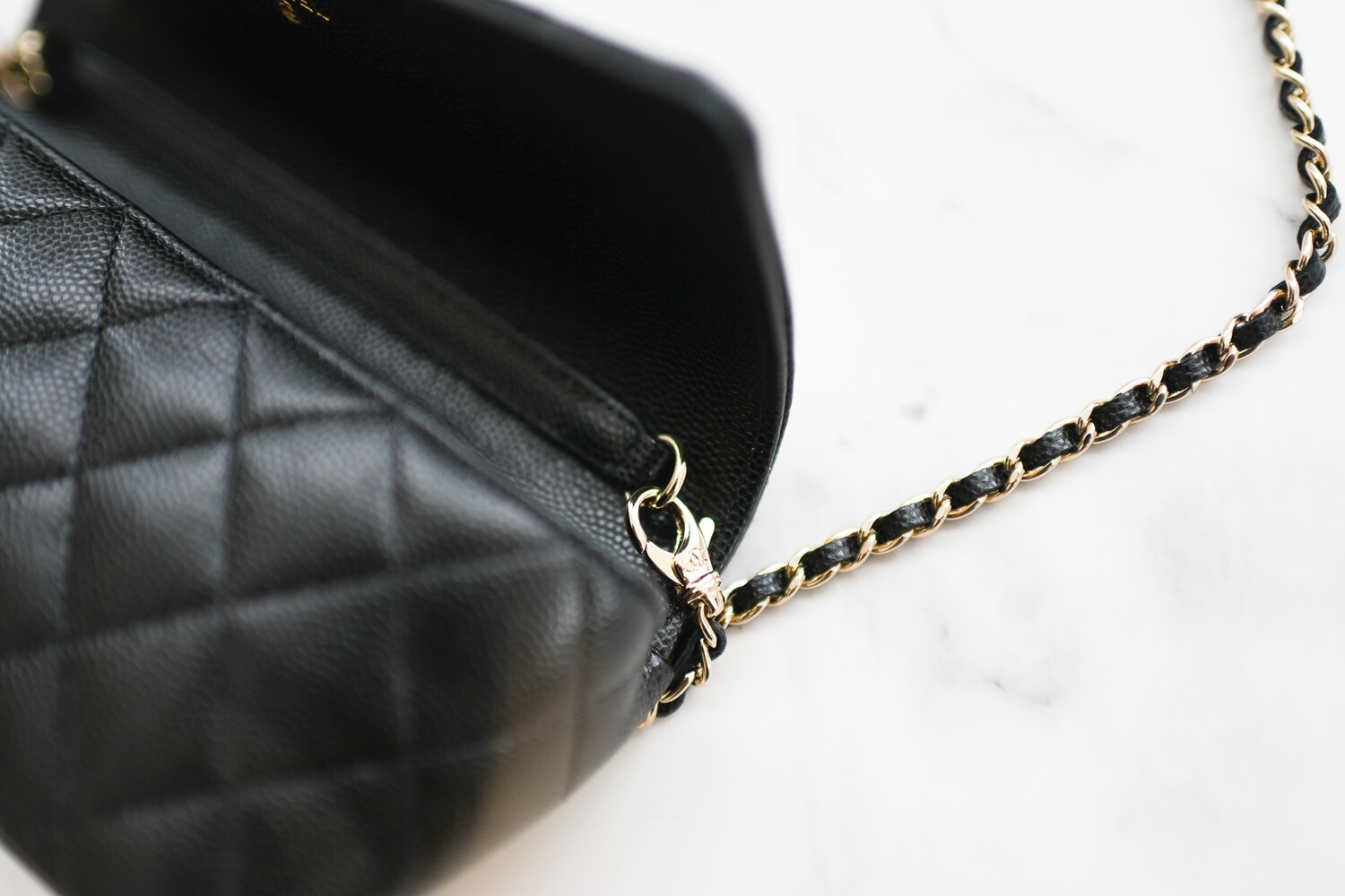 Chanel Sunglasses Case on Chain (Removable Strap), Black 