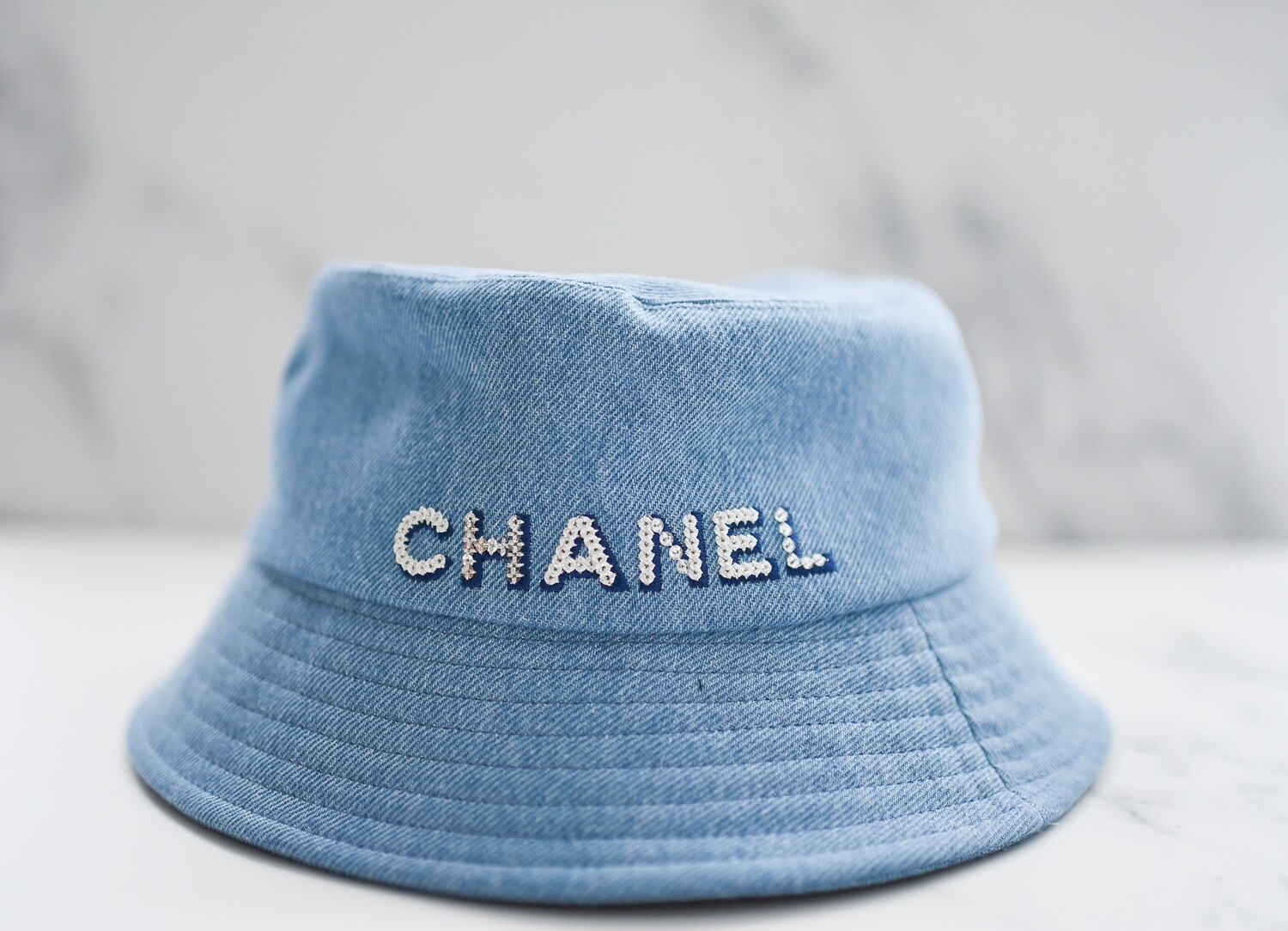 Chanel Denim & Sequin Bucket Hat, New