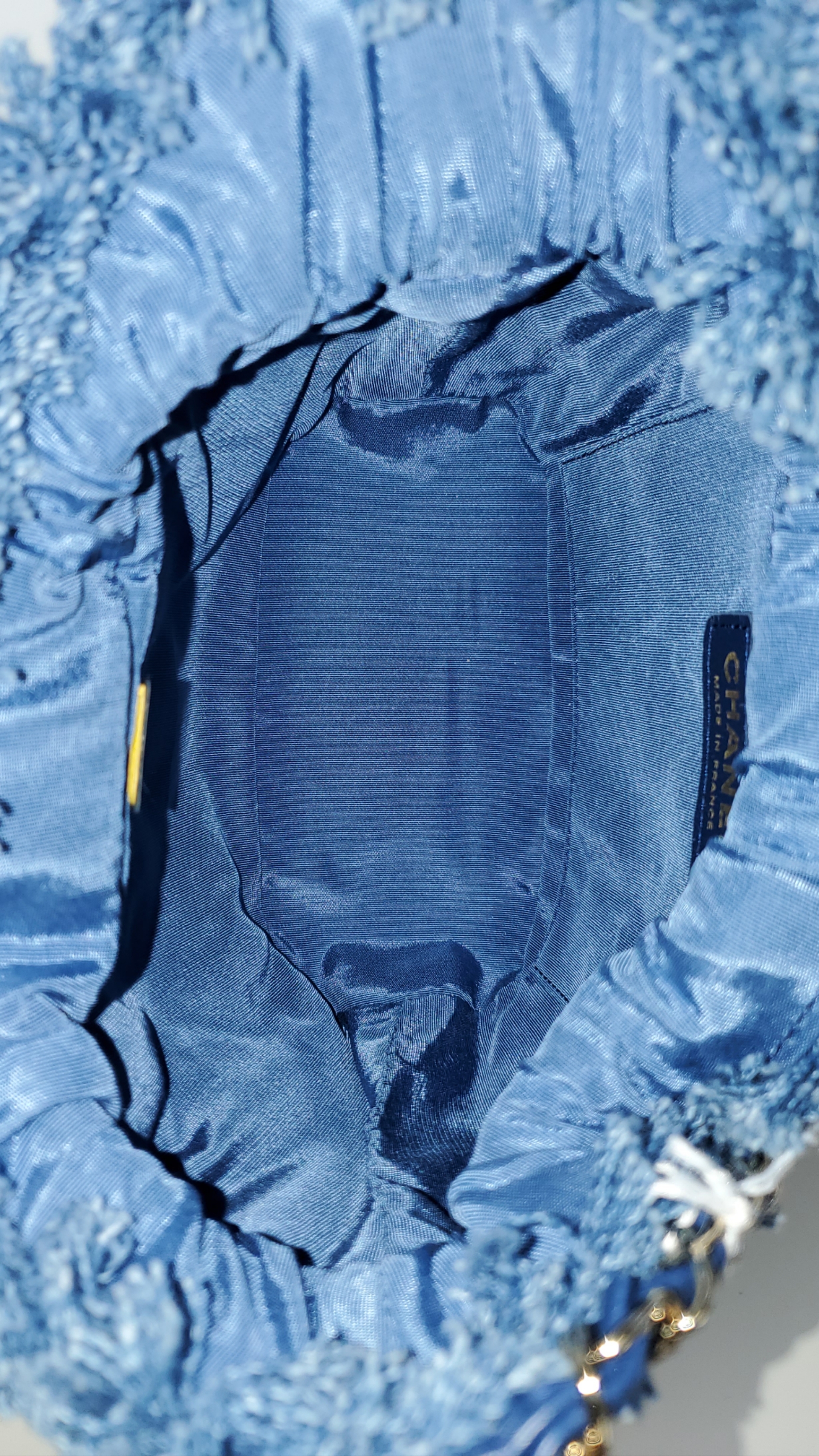 Chanel Drawstring Bucket Bag Mini, Blue Denim, New in Box WA001 - Julia  Rose Boston