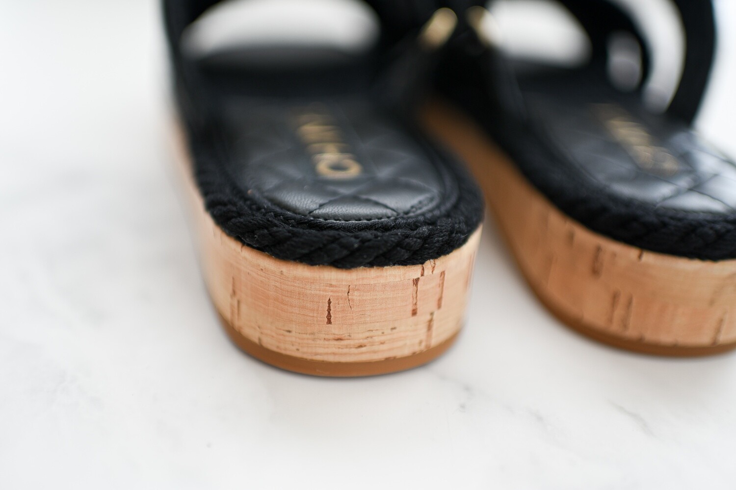 Chanel Rope Sandals, Black, Size 37, New in Box GA001