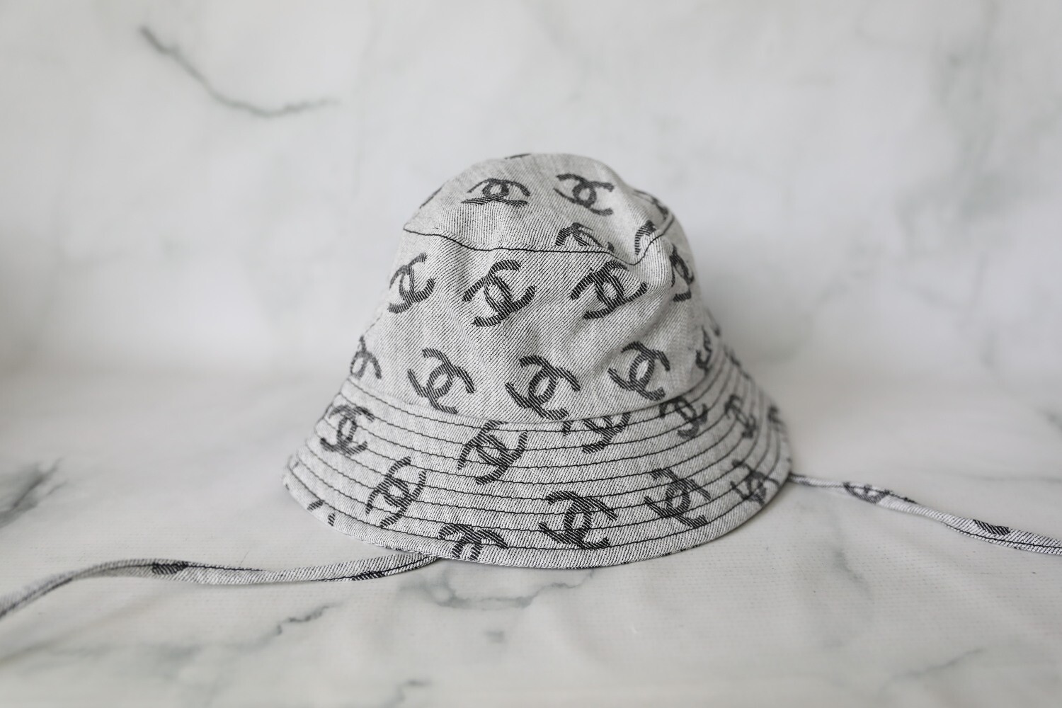 chanel denim vintage hat