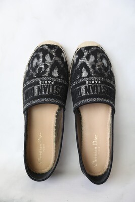 Dior Shoes Espadrilles, Leopard Metallic, Size 39.5, New in Box WA001