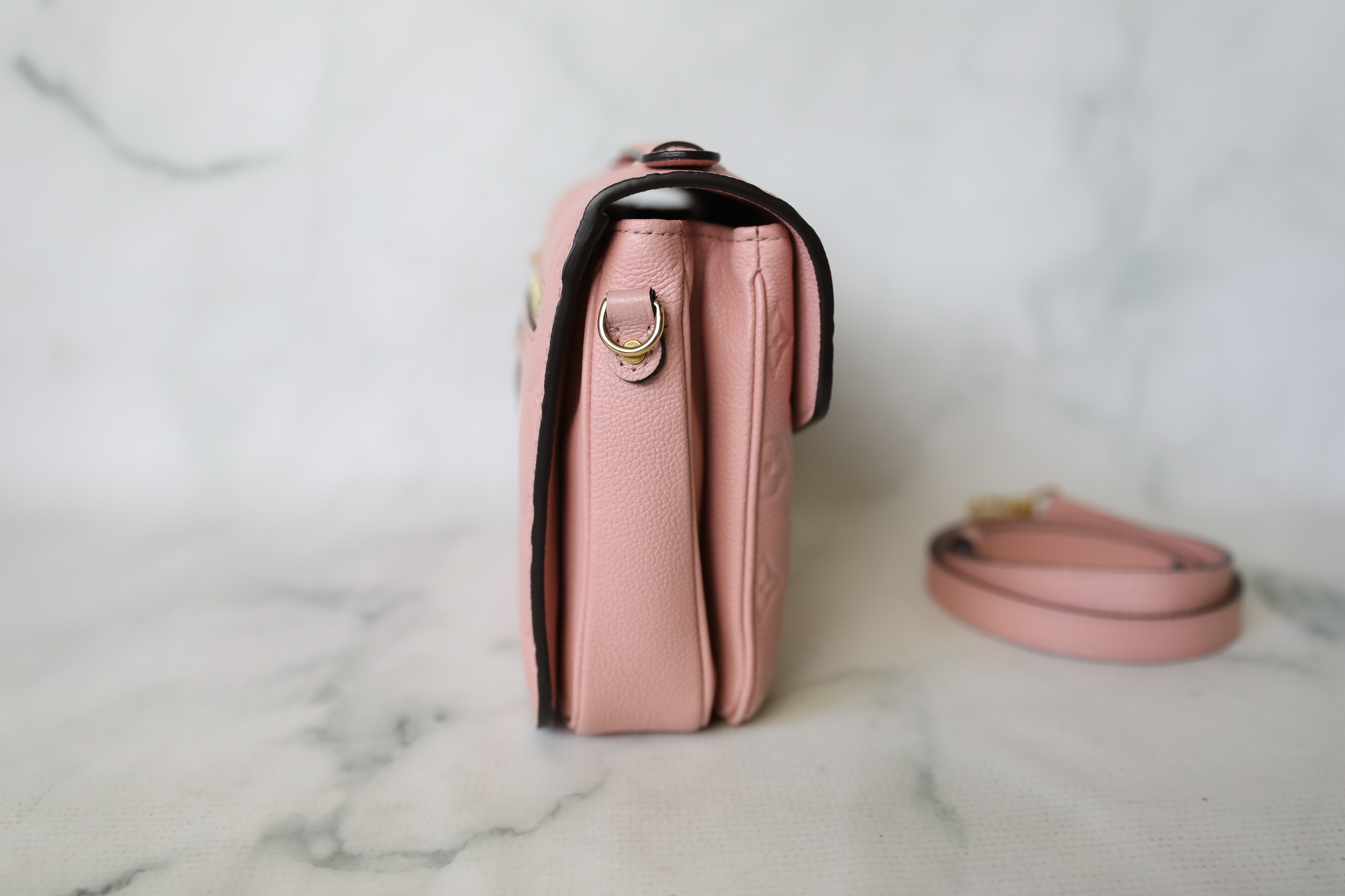 Louis Vuitton Pochette Metis, Monogram Empreinte Pink Leather With Gold  Hardware, Preowned In Box, WA001 - Julia Rose Boston