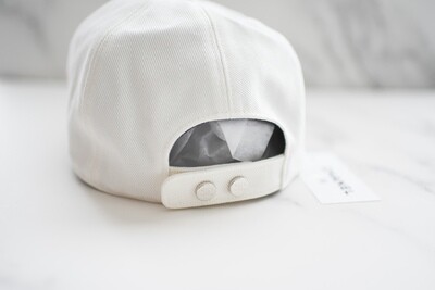 Chanel Hat Baseball Cap, White Canvas with White Sequin CC, New