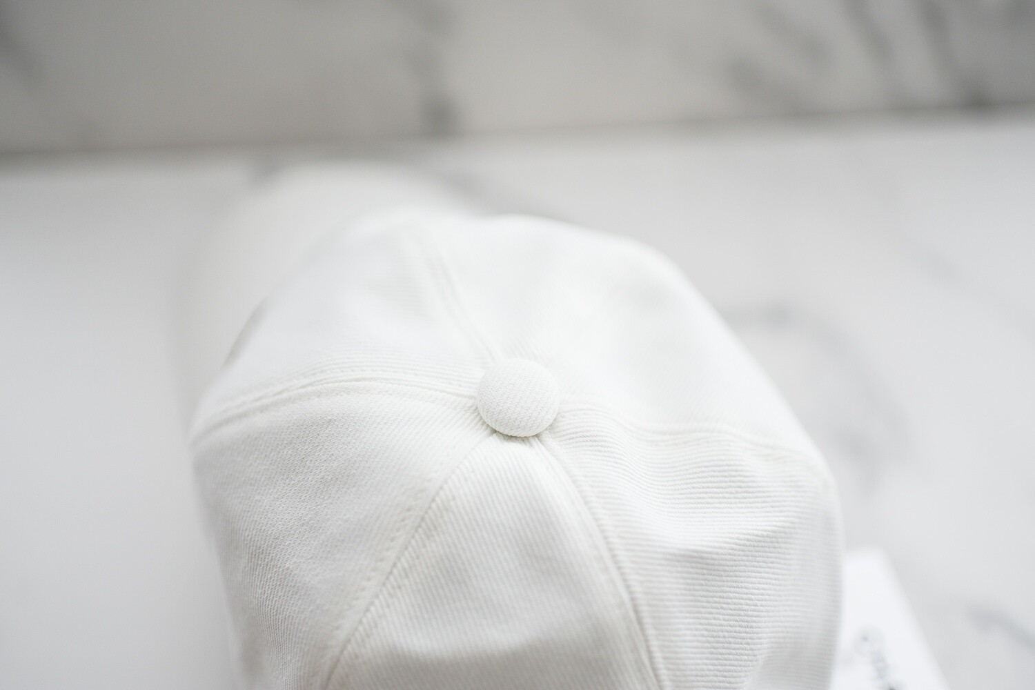 Chanel Hat Baseball Cap, White Canvas with White Sequin CC, New