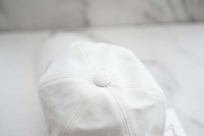 Chanel Hat Baseball Cap, White Canvas with White Sequin CC