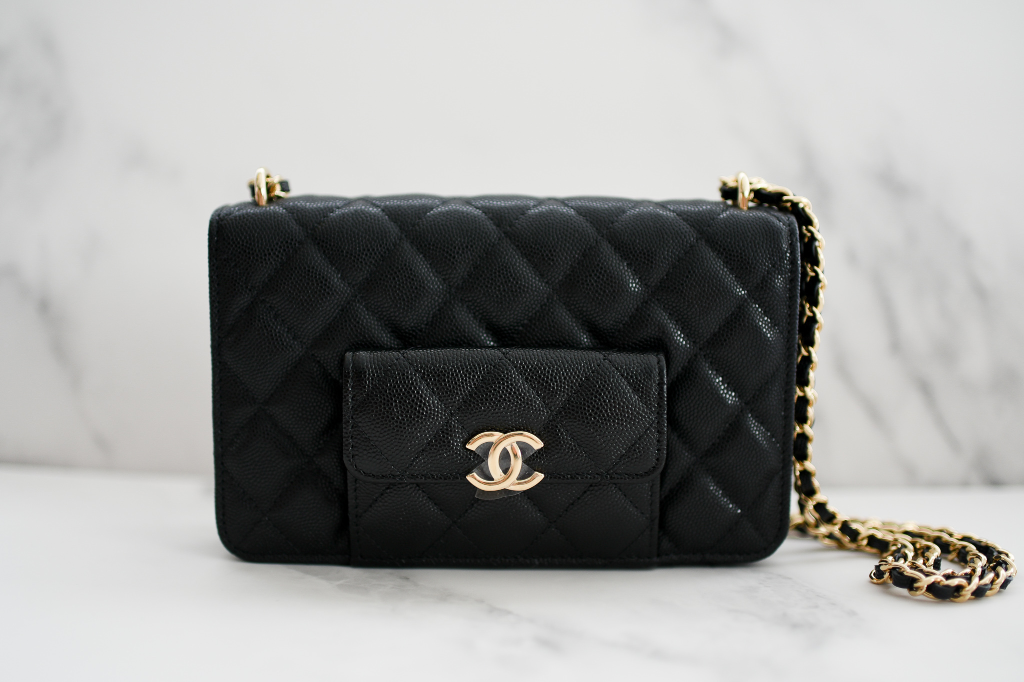 Chanel Bordeaux Burgundy Caviar Leather Wallet on Chain Flap Bag WOC 862149