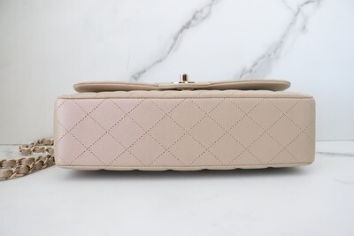 Chanel Classic Medium Double Flap, 21S Dark Beige Iridescent