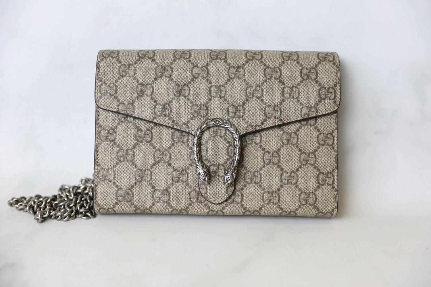 Gucci Dionysus Wallet on Chain, Monogram, Preowned in Dustbag WA001