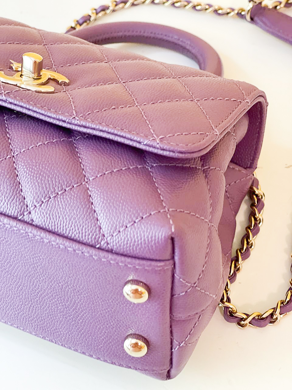 Chanel Coco Handle Extra Mini, Purple Caviar Leather with Gold Hardware,  New in Box (Ship from London)