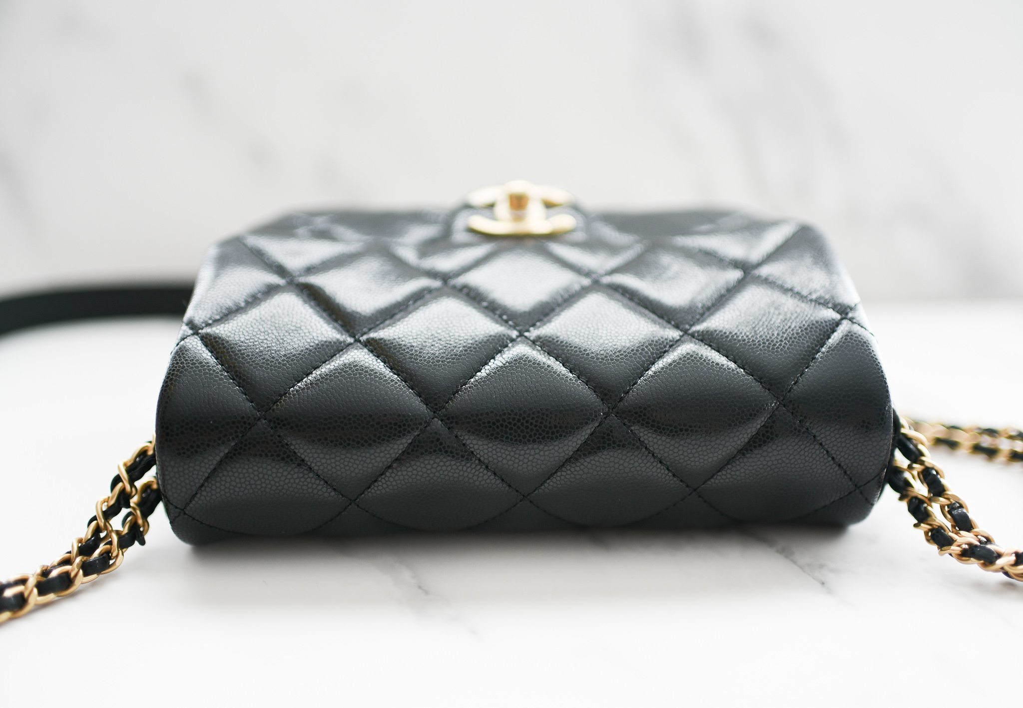 CHANEL CHANEL Boy Chanel wallet on Chain Shoulder Bag AP3013 Caviar leather  Black Used AP3013