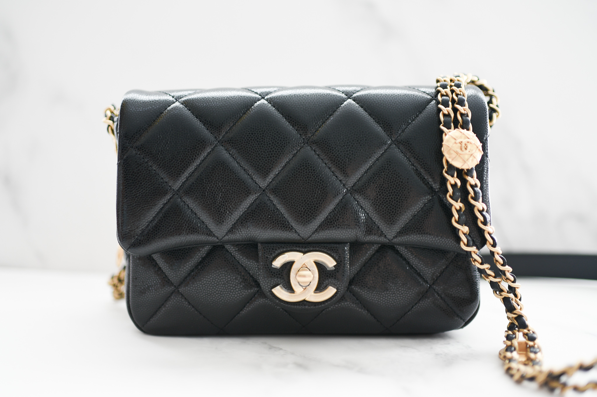 Chanel Black Caviar Leather Mini Classic Flap With Handle ○ Labellov ○ Buy  and Sell Authentic Luxury