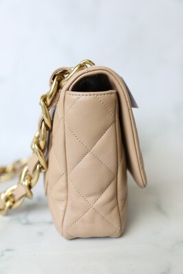 Chanel Funky Town Flap Large, Beige Lambskin with Gold