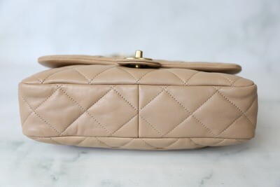 Chanel Funky Town Flap Large, Beige Lambskin with Gold
