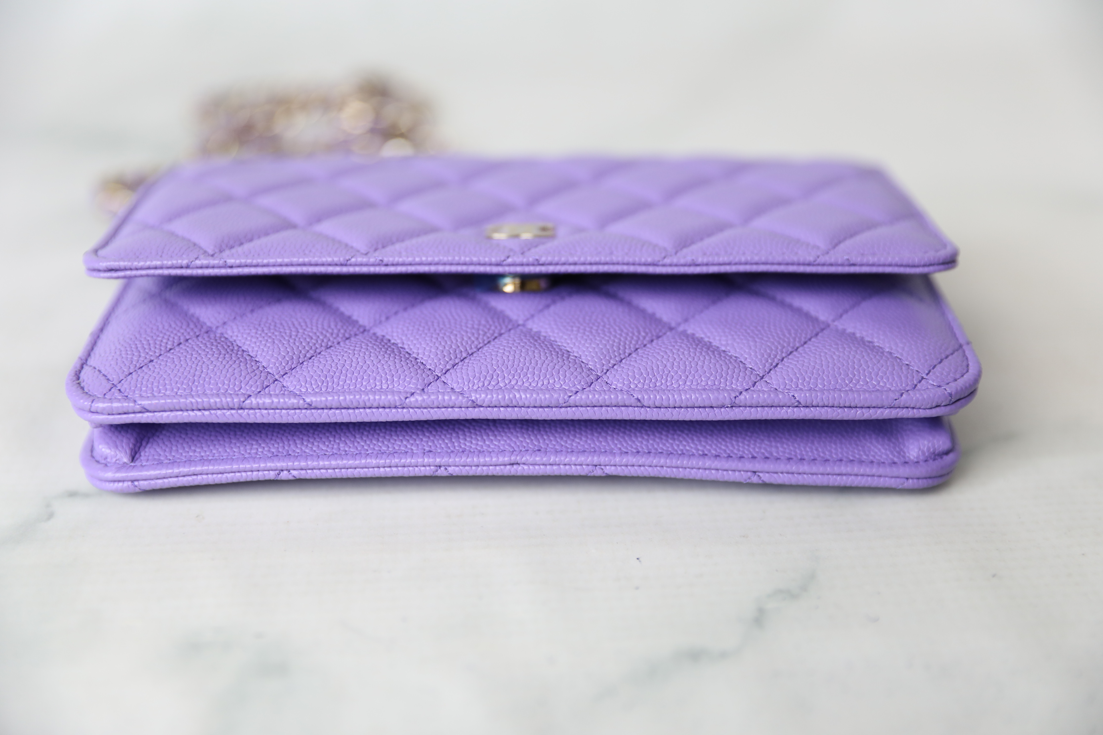 Chanel Classic Wallet on Chain, 20S Purple Caviar Leather with Gold  Hardware, Preowned in Box WA001