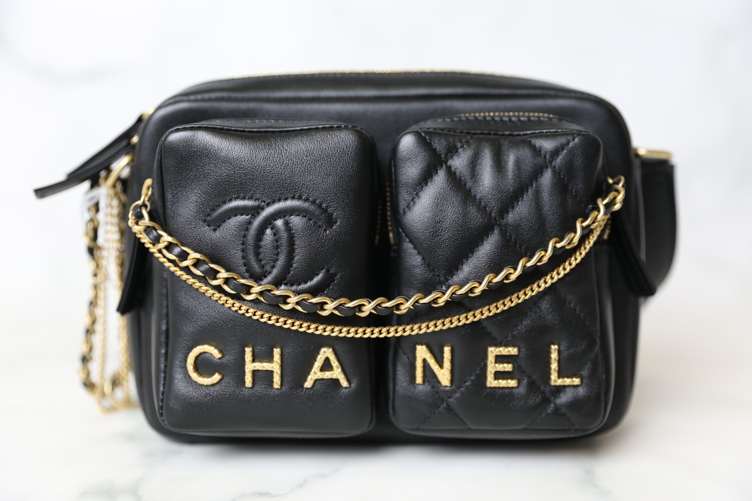 Chanel Black Quilted Camera Bag Small, New In Box WA001