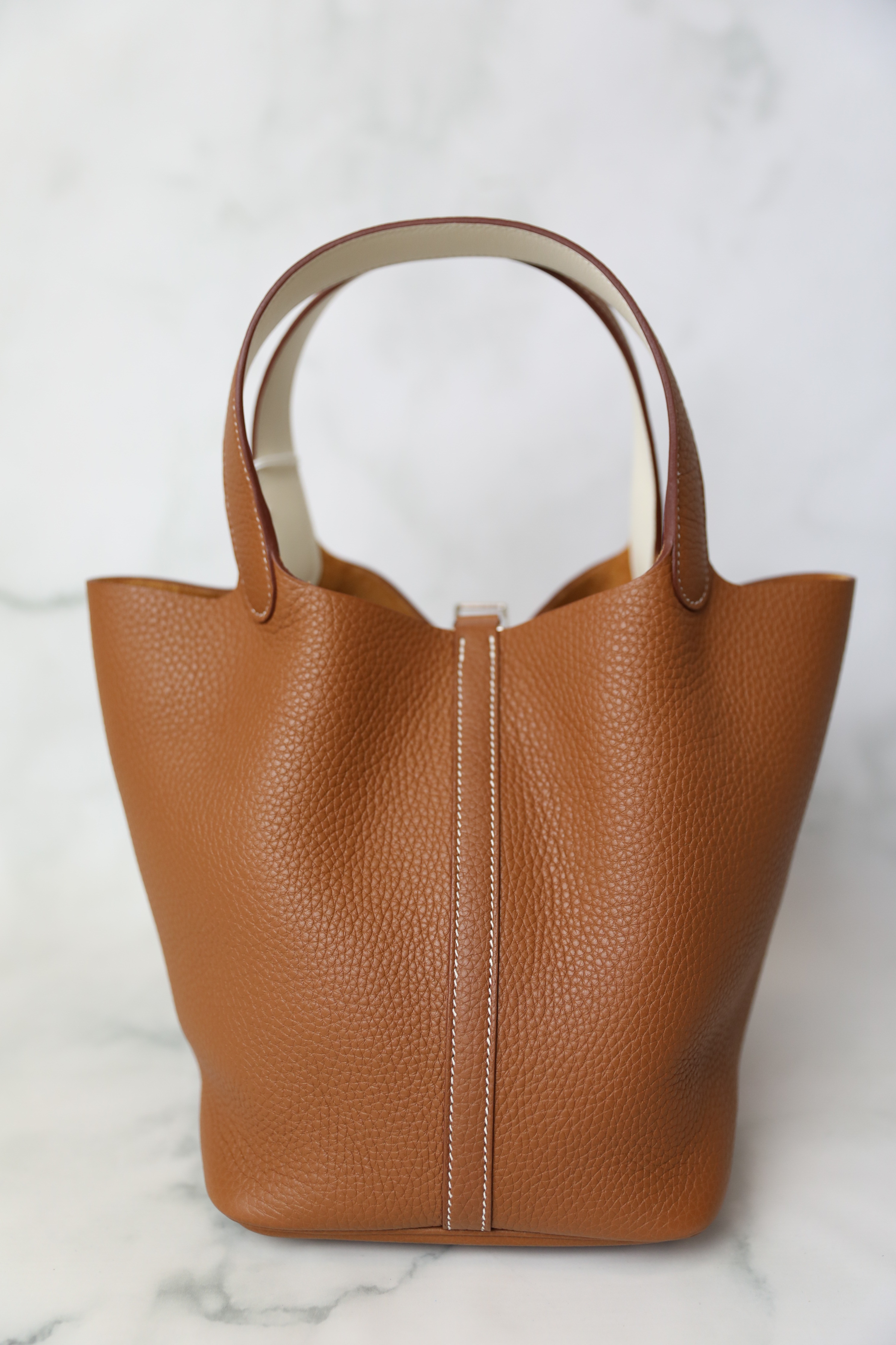 Hermes Picotin 22, Craie Leather with Gold Hardware, Preowned in Box WA001  - Julia Rose Boston
