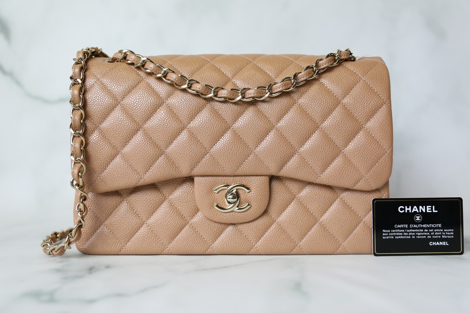 Chanel Yellow Quilted Caviar Leather Maxi Classic Single Flap Bag