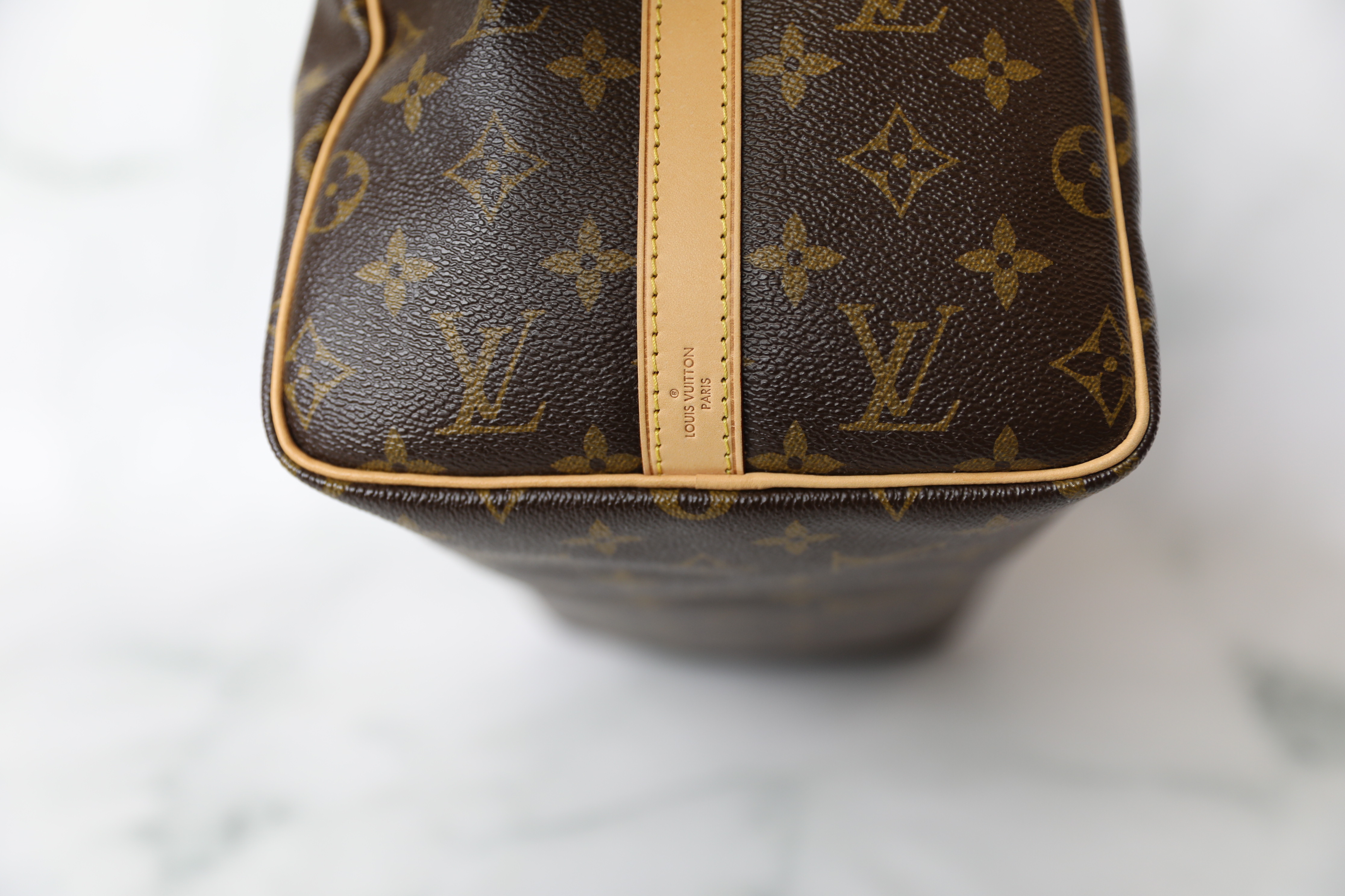 Louis Vuitton Speedy  PM, White and Brown, Preowned in Dustbag WA001