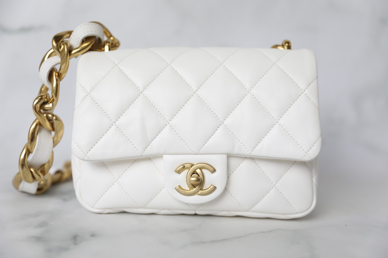 Chanel Funky Town Flap, White Lambskin with Gold Hardware, New in Box WA001  - Julia Rose Boston | Shop