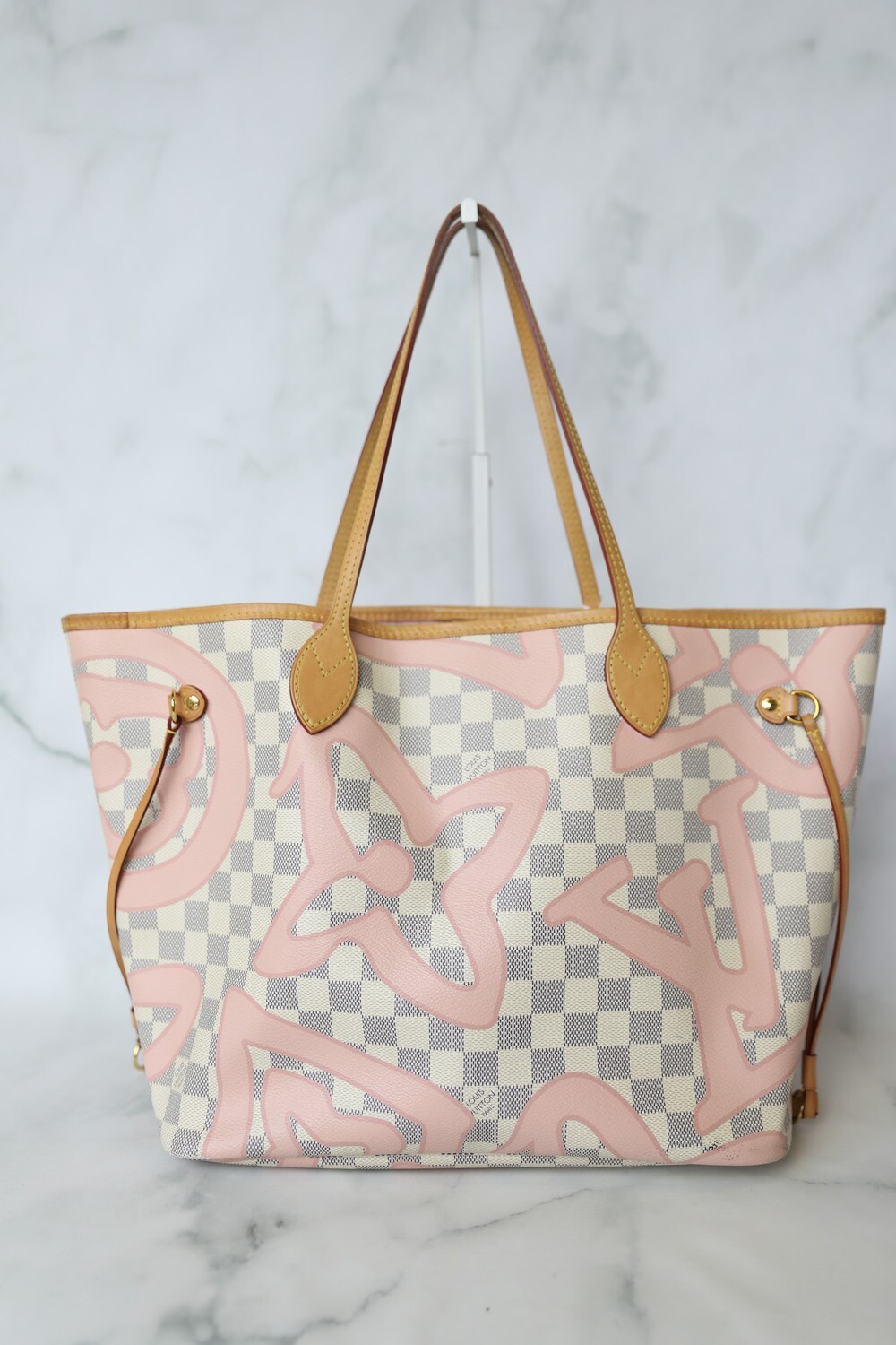 Louis Vuitton Damier Azur Neverfull MM Pink White Blue