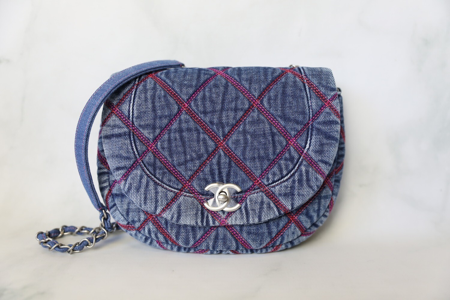 Chanel 2021 Small Denim Messenger Bag w/ Tags - Pink Crossbody Bags,  Handbags - CHA647203