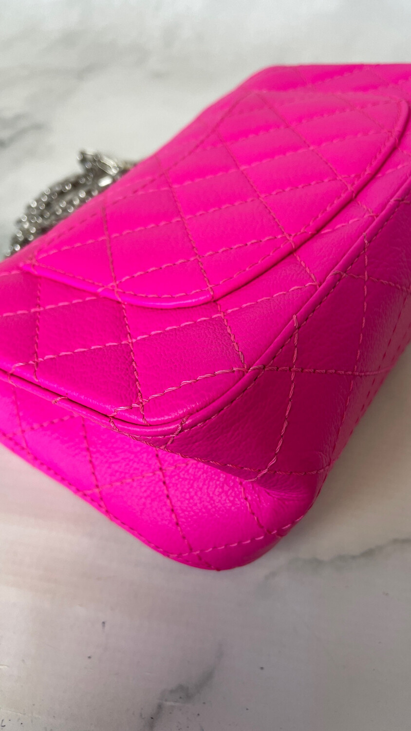 Chanel Reissue Mini, Bright Pink Calfskin with Silver Hardware, Preowned in  Dustbag WA001