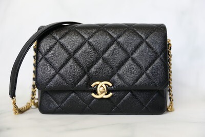 Chanel Melody Small, Black Caviar with Gold Hardware, New in Box WA001
