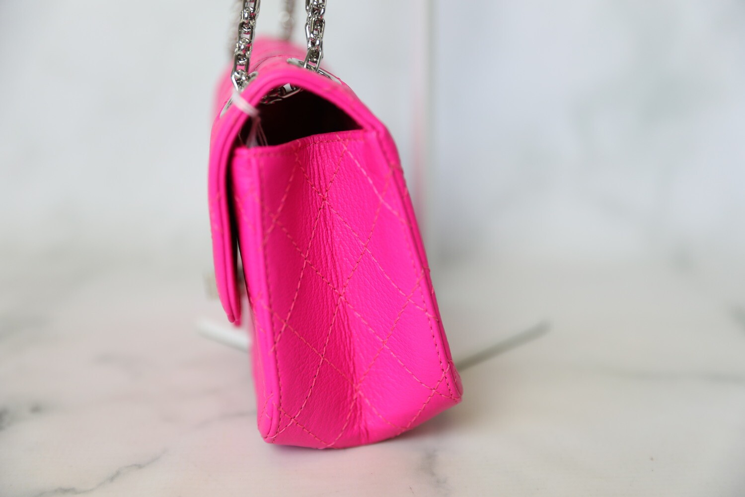 Chanel Reissue Mini, Bright Pink Calfskin with Silver Hardware, Preowned in  Dustbag WA001