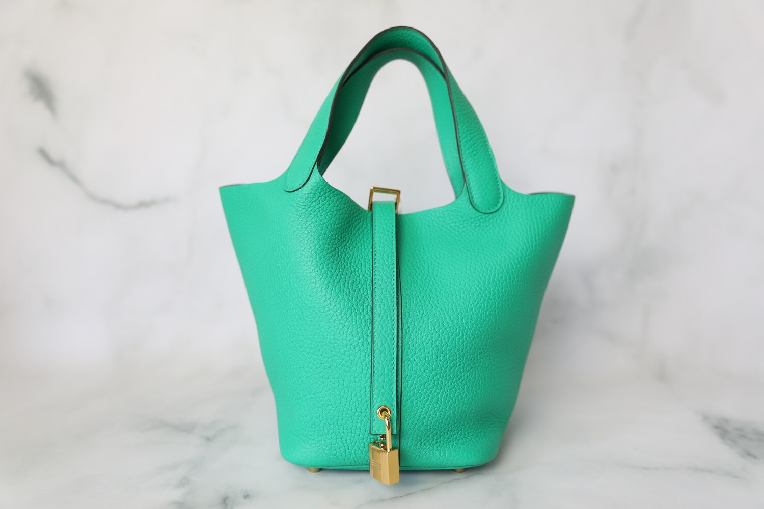 Hermes Picotin 18, Menthe Green with Gold Hardware, New in Box