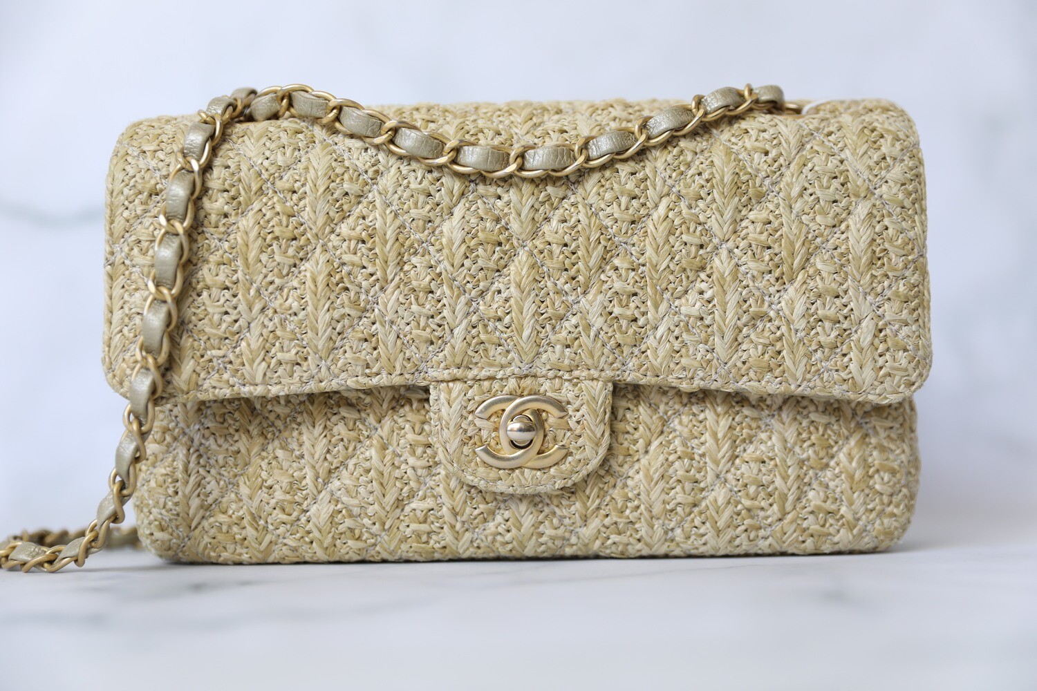 Chanel - Classic Flap Bag - Beige Raffia