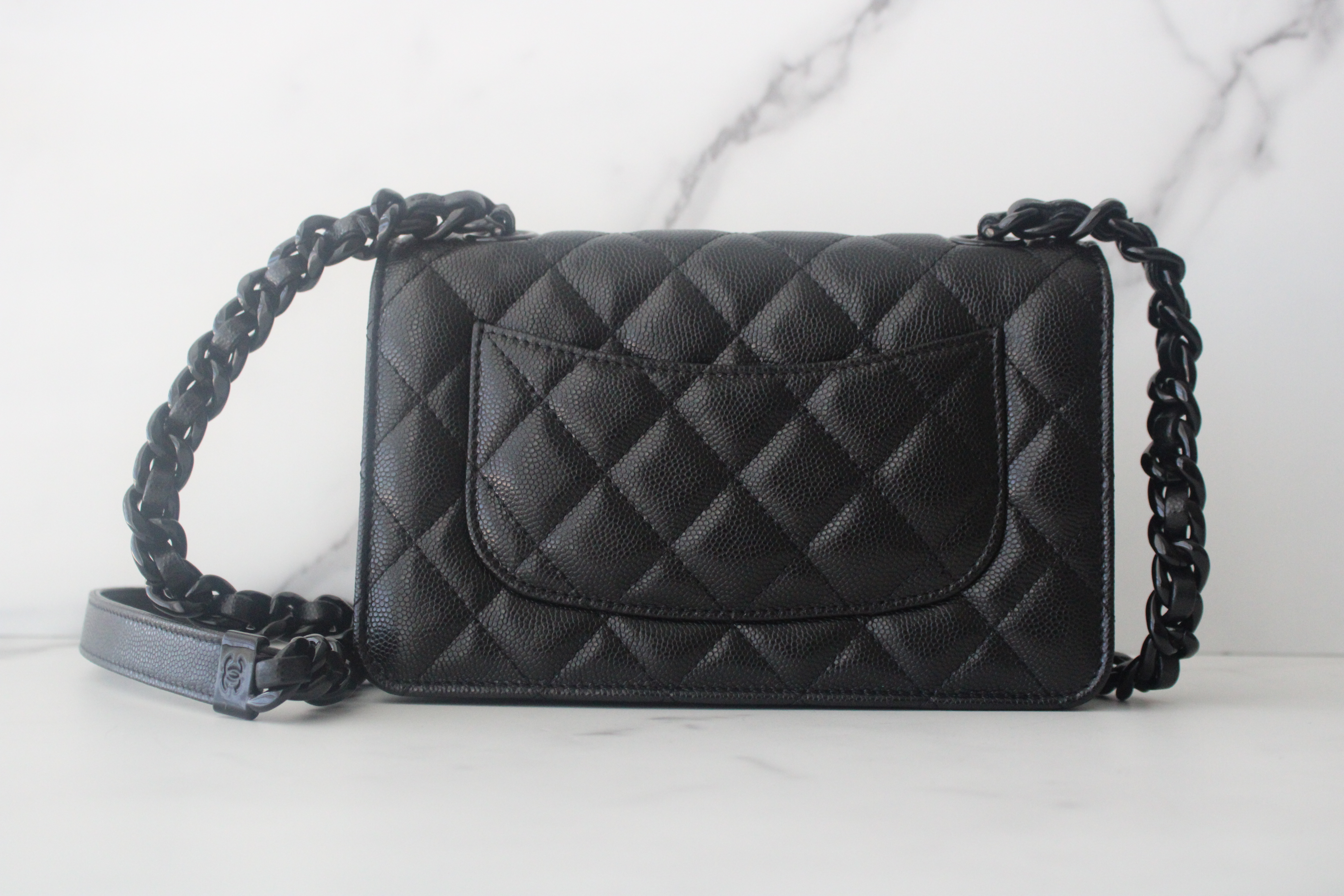 chanel wallet on chain black on black