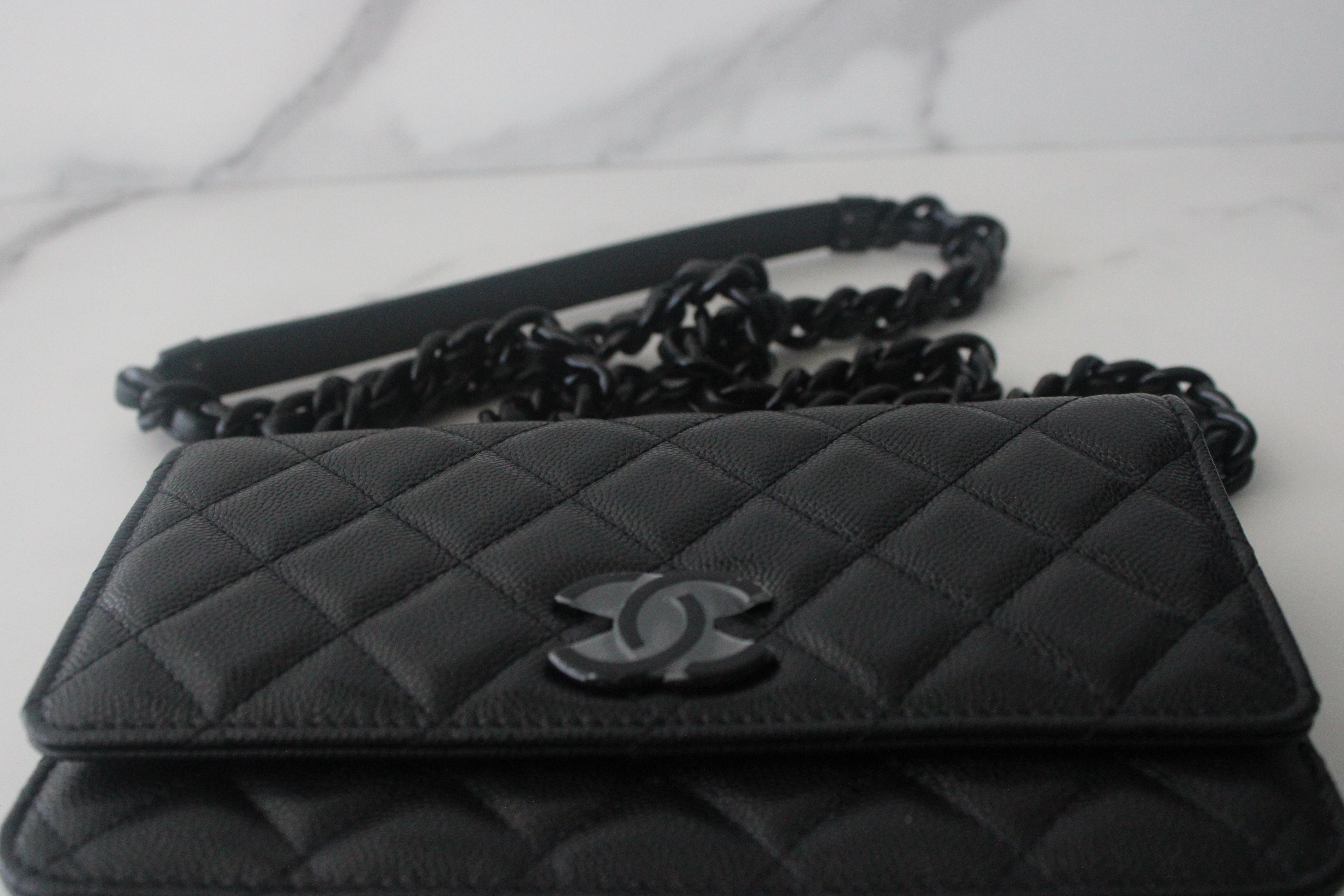 CHANEL Caviar Wallet On Chain WOC Black Shoulder Bag Crossbody Leather  ref.204605 - Joli Closet