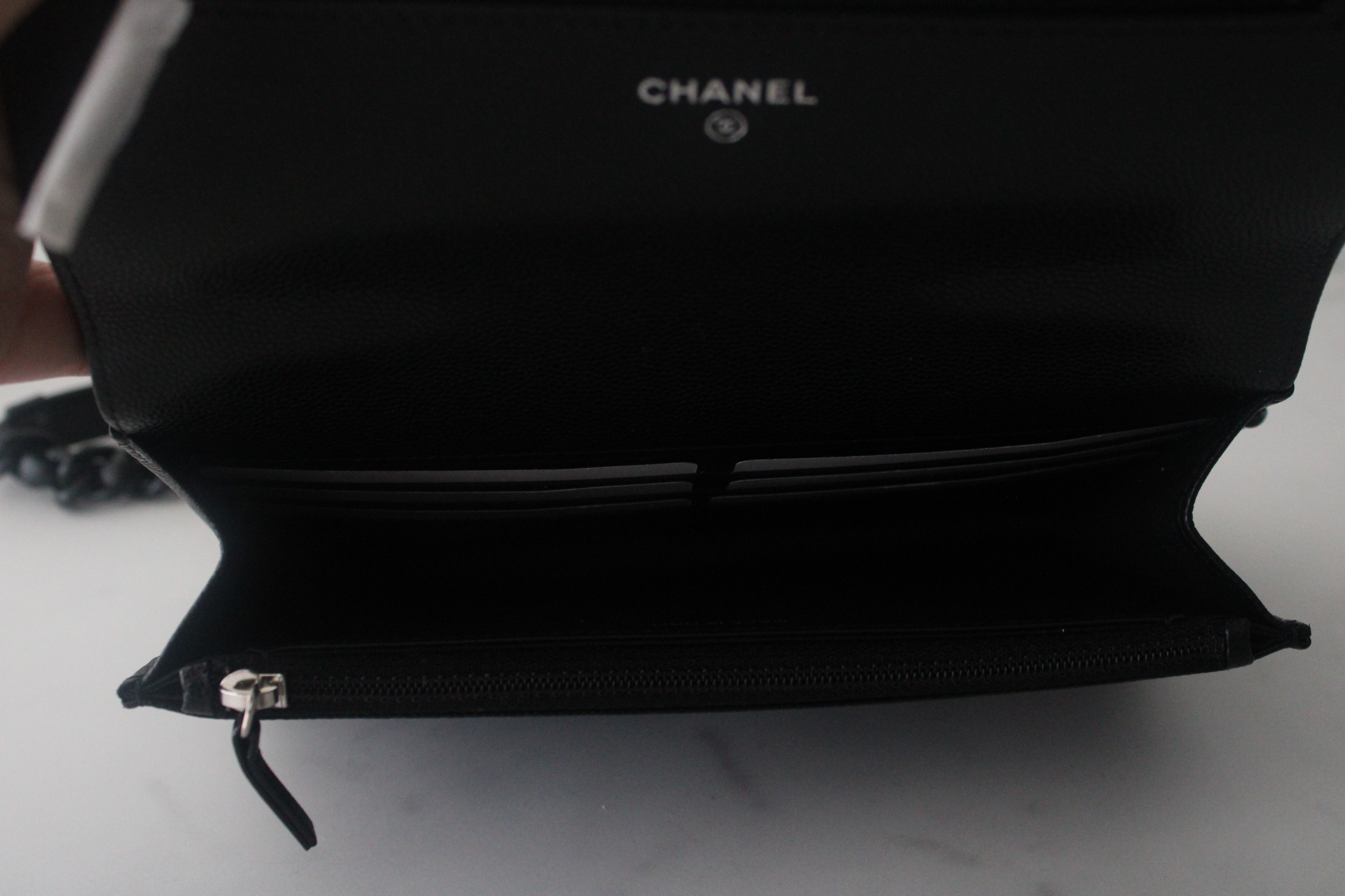 Chanel Wallet on Chain, Black Caviar Leather, So Black Hardware, New in Box  - Julia Rose Boston
