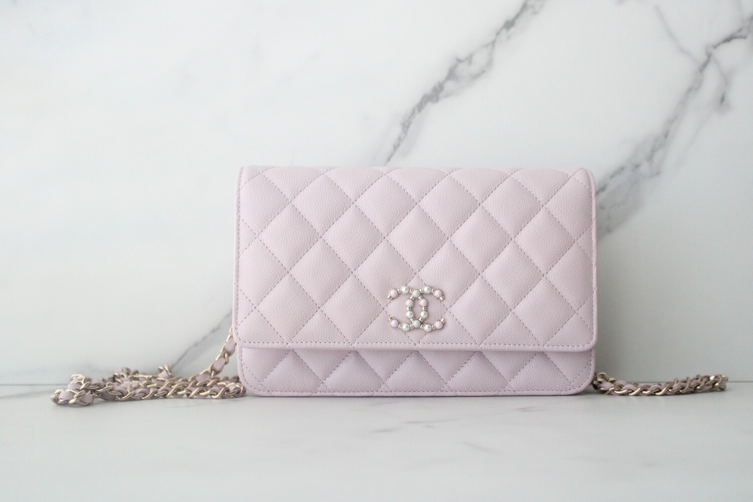 Chanel Coco Candy Wallet on Chain, 21S Light Pink Caviar Leather with Gold  Hardware, Pearl CC, New in Box MA001 - Julia Rose Boston