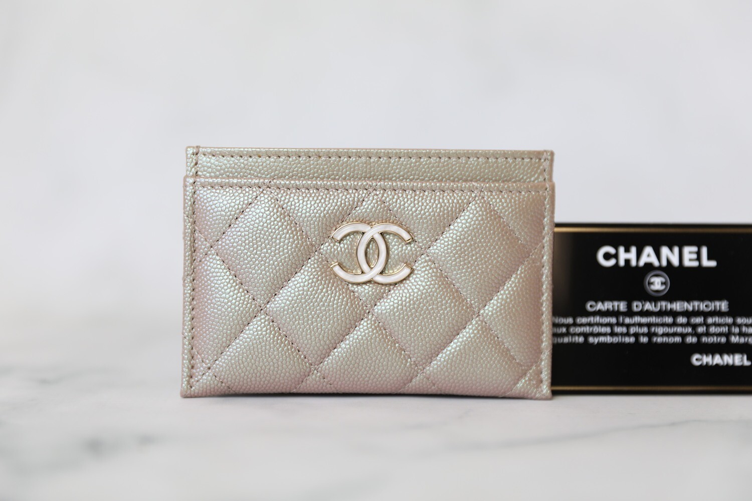 Chanel Flat Cardholder, Iridescent Beige Caviar with Pearl Hardware, New in  Box WA001 - Julia Rose Boston | Shop