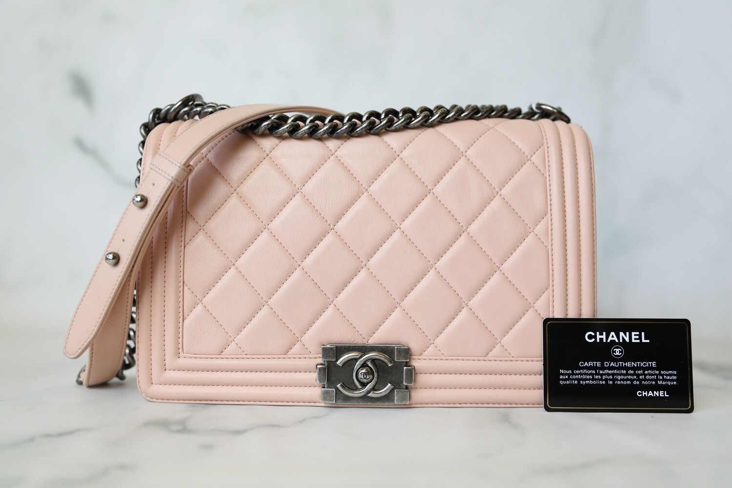 Chanel Boy New Medium, Pink Lambskin with Ruthenium Hardware, Preowned in  Dustbag WA001 - Julia Rose Boston