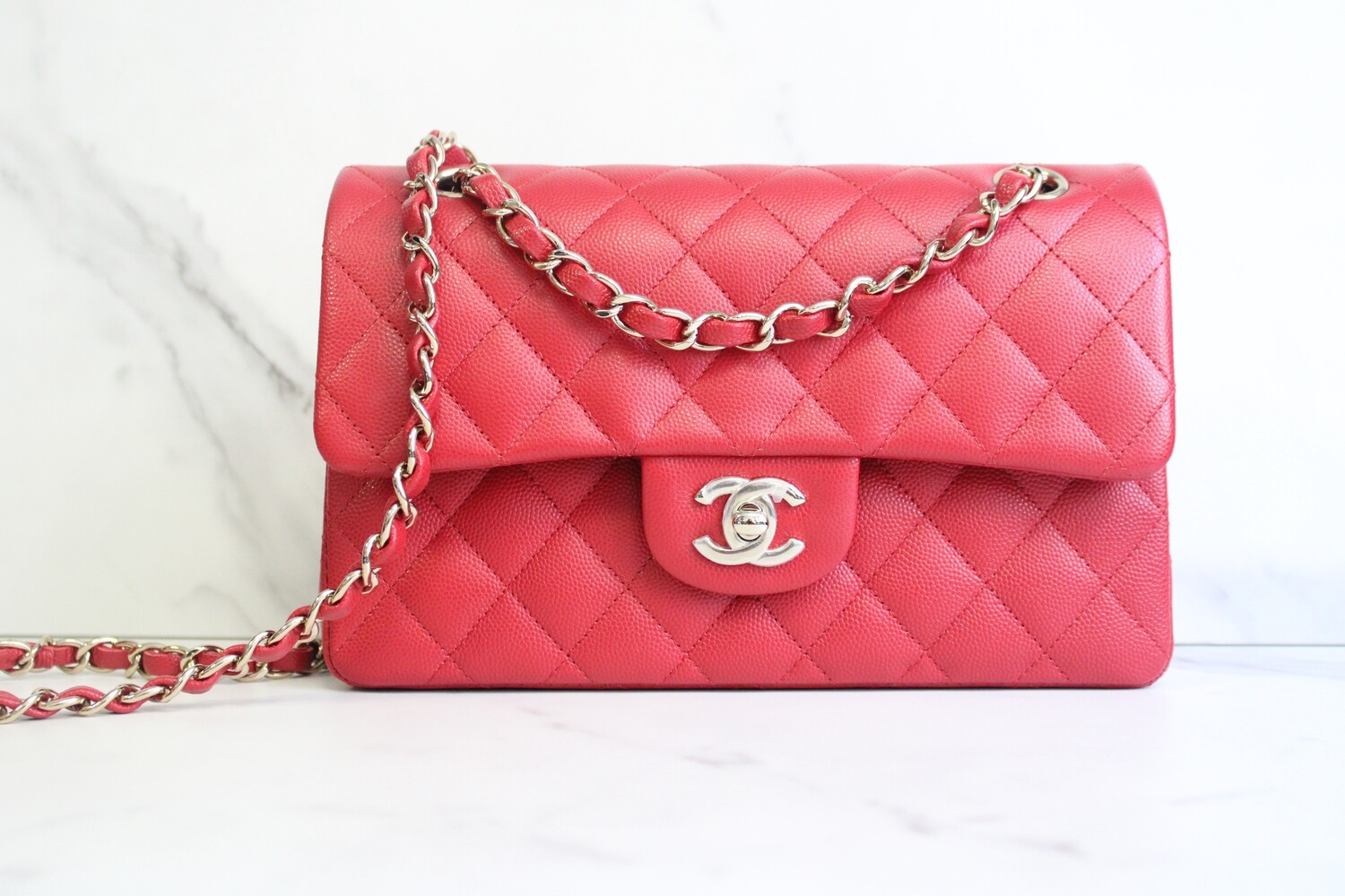 * BOSTON Chanel Small Double Classic Flap, 22P Caviar Leather, Gold Hardware, New in Box