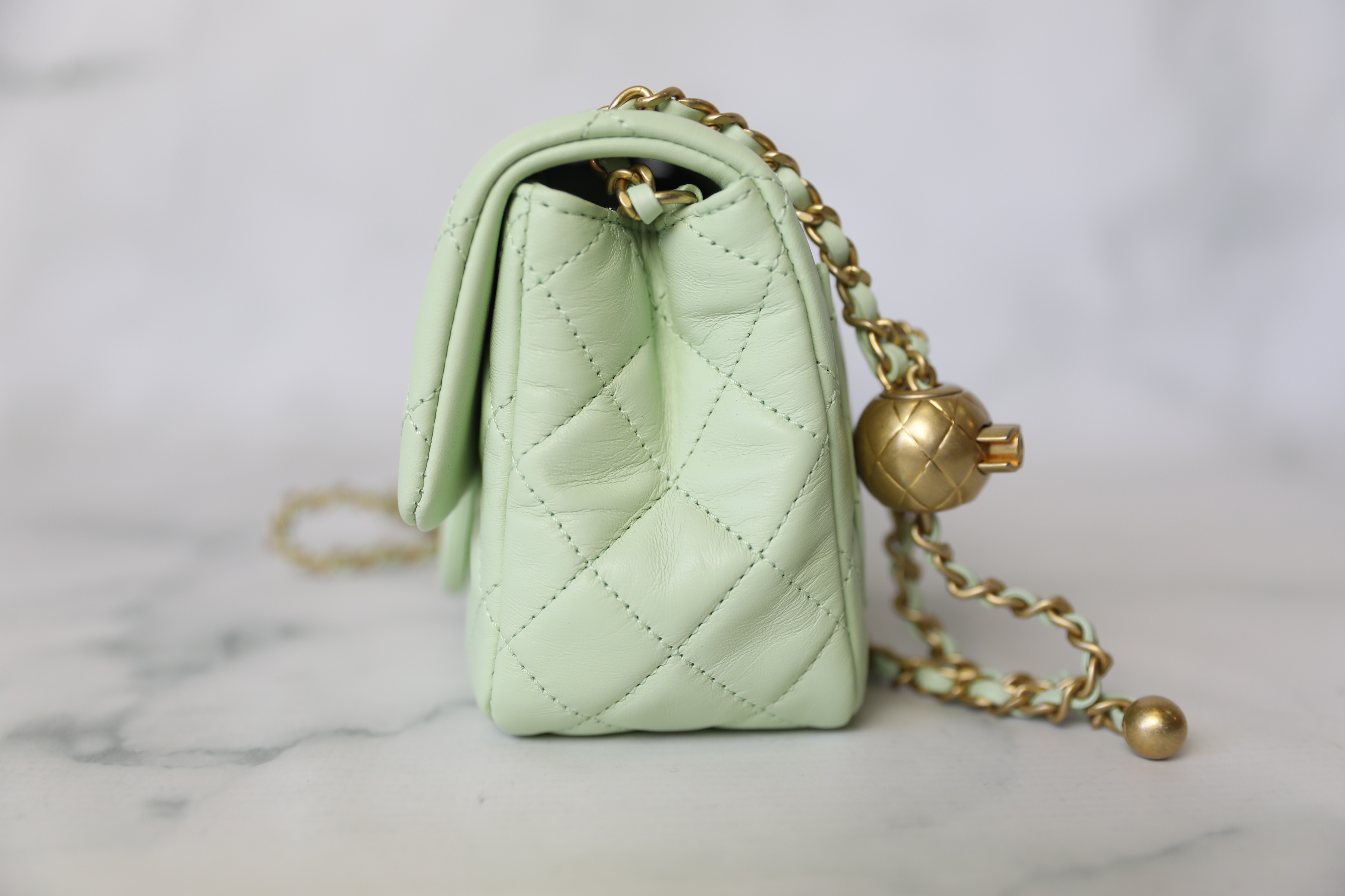 Chanel Coco Pearl Crush Square Mini, Green Lambskin with Gold Hardware, New  in Box WA001 - Julia Rose Boston