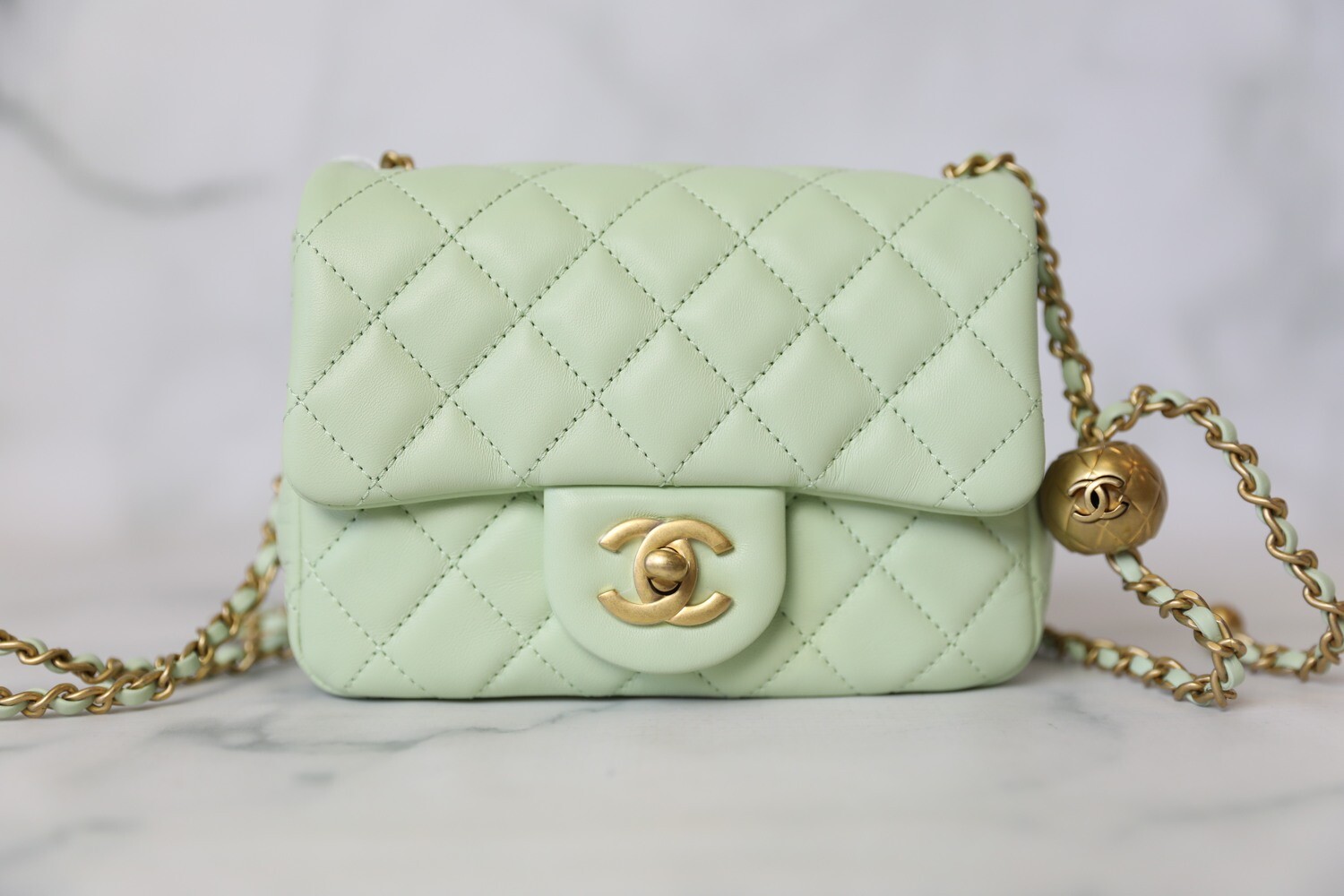 Chanel Coco Pearl Crush Square Mini, Green Lambskin with Gold Hardware, New  in Box WA001 - Julia Rose Boston