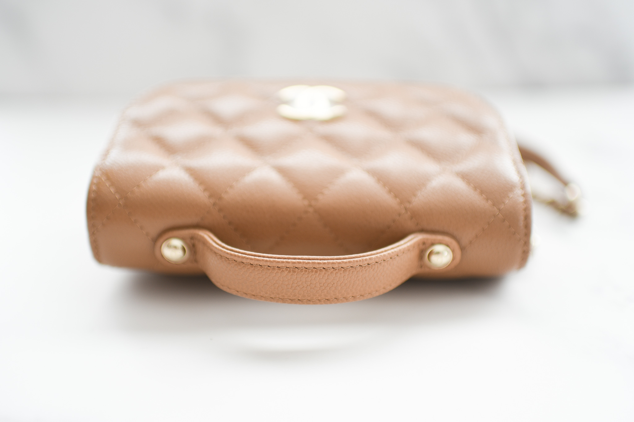 BNIB Chanel Mini Business Affinity Crossbody Bag 23S Beige Nude Caviar Gold  HW