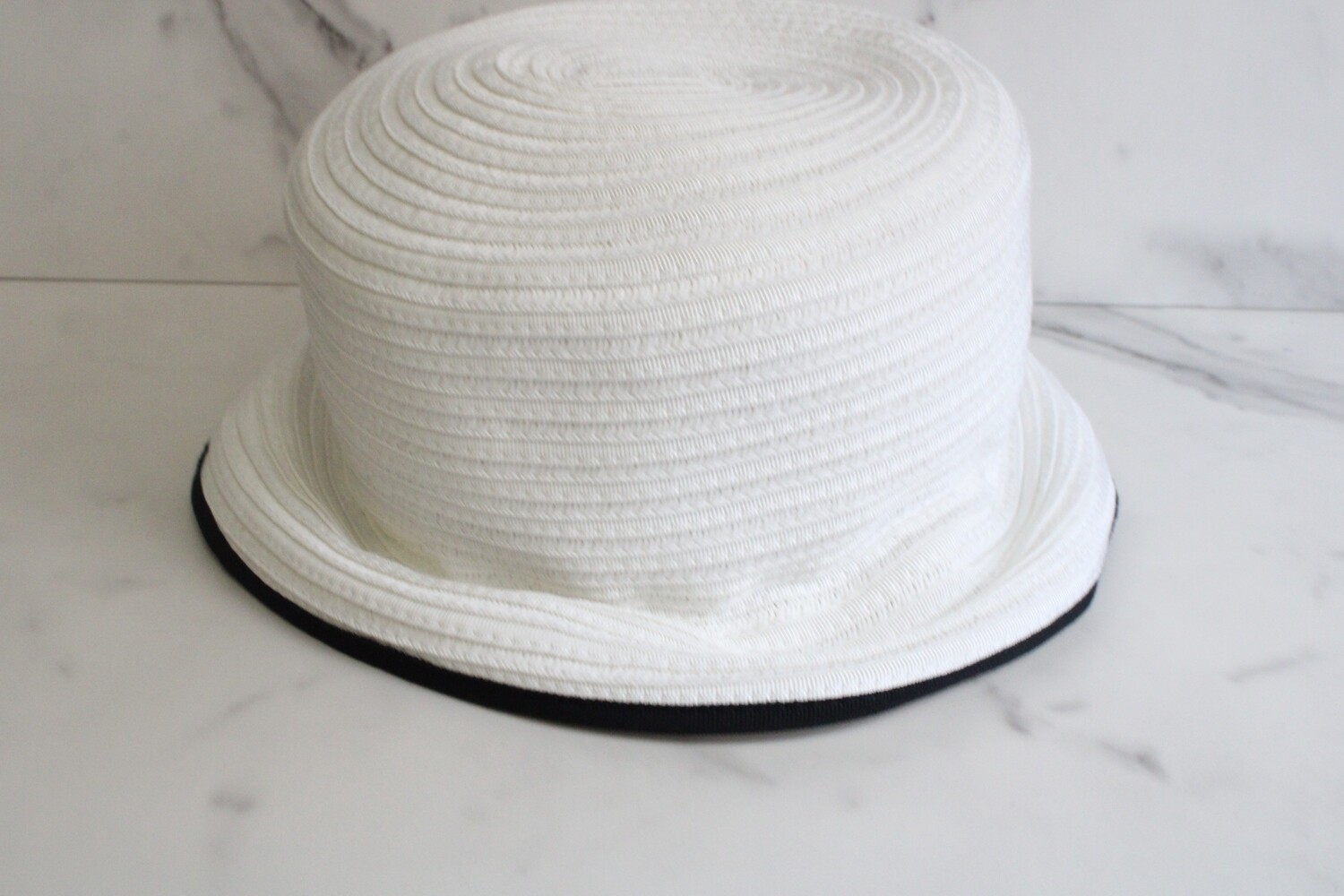BOSTON Chanel Hat, White Raffia, Small, New